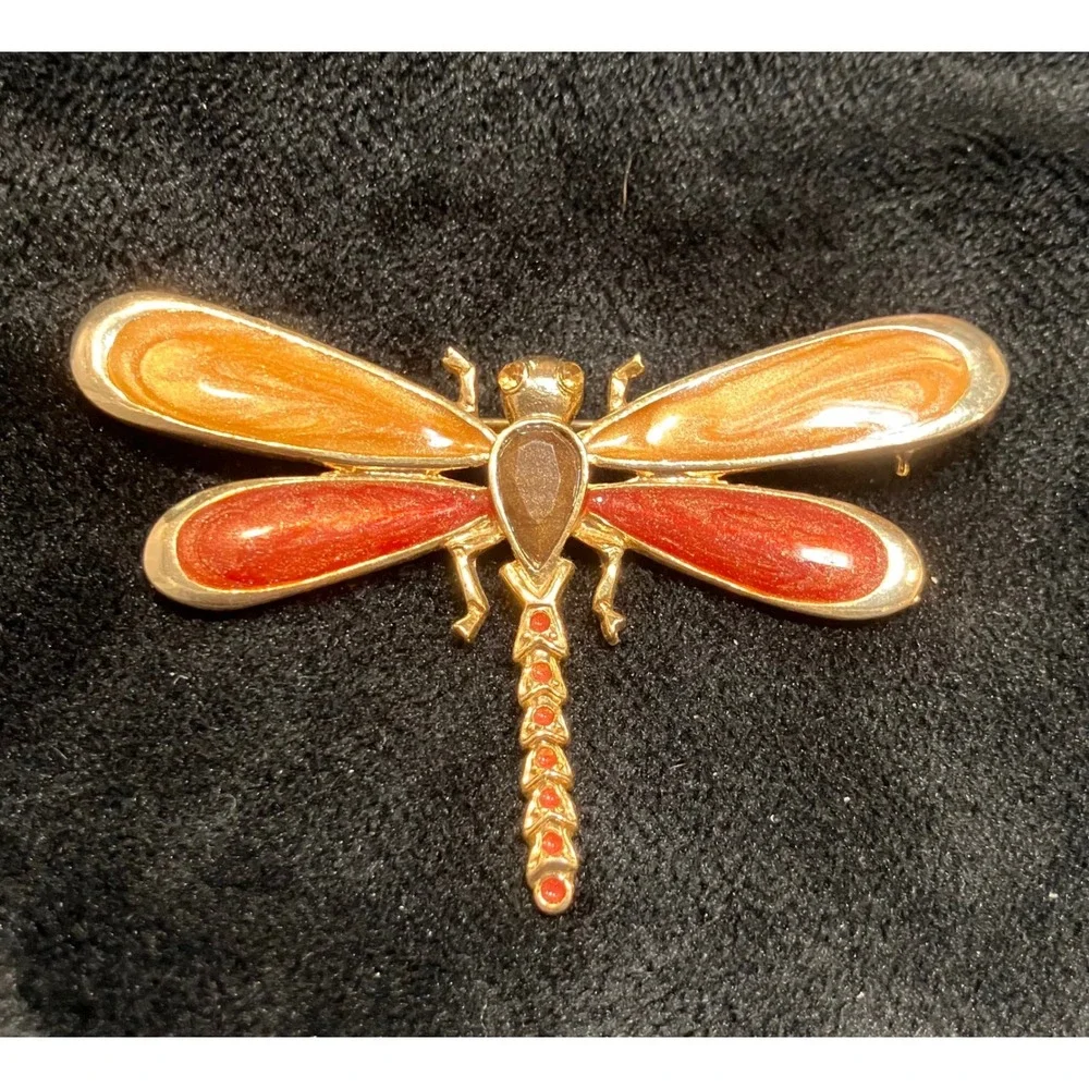 Dragonfly Brooch Pin Lot Women Multicolor Enamel Mother of Pearl